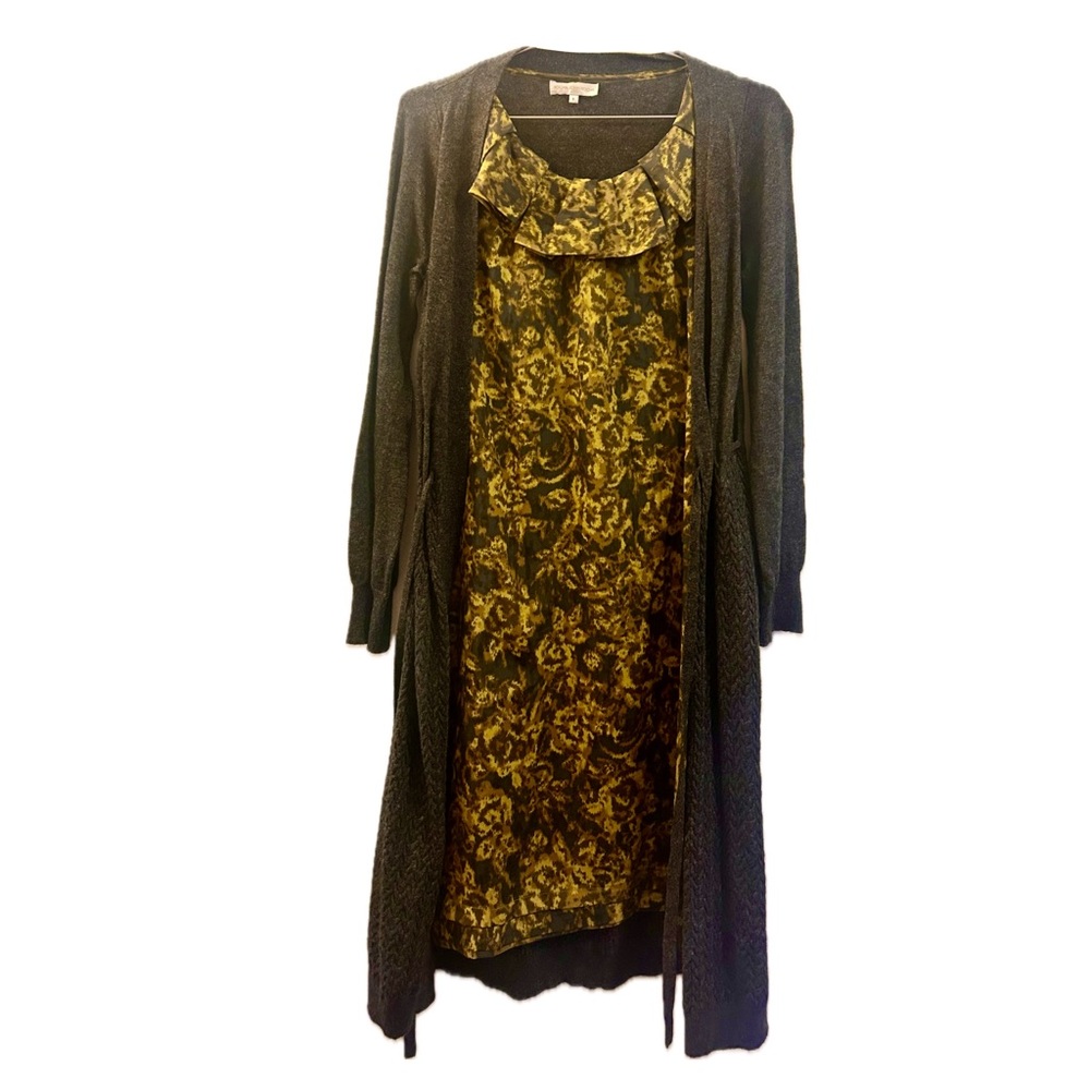 Rocha John Rocha Green Office Dress w/ Built-In Cardigan